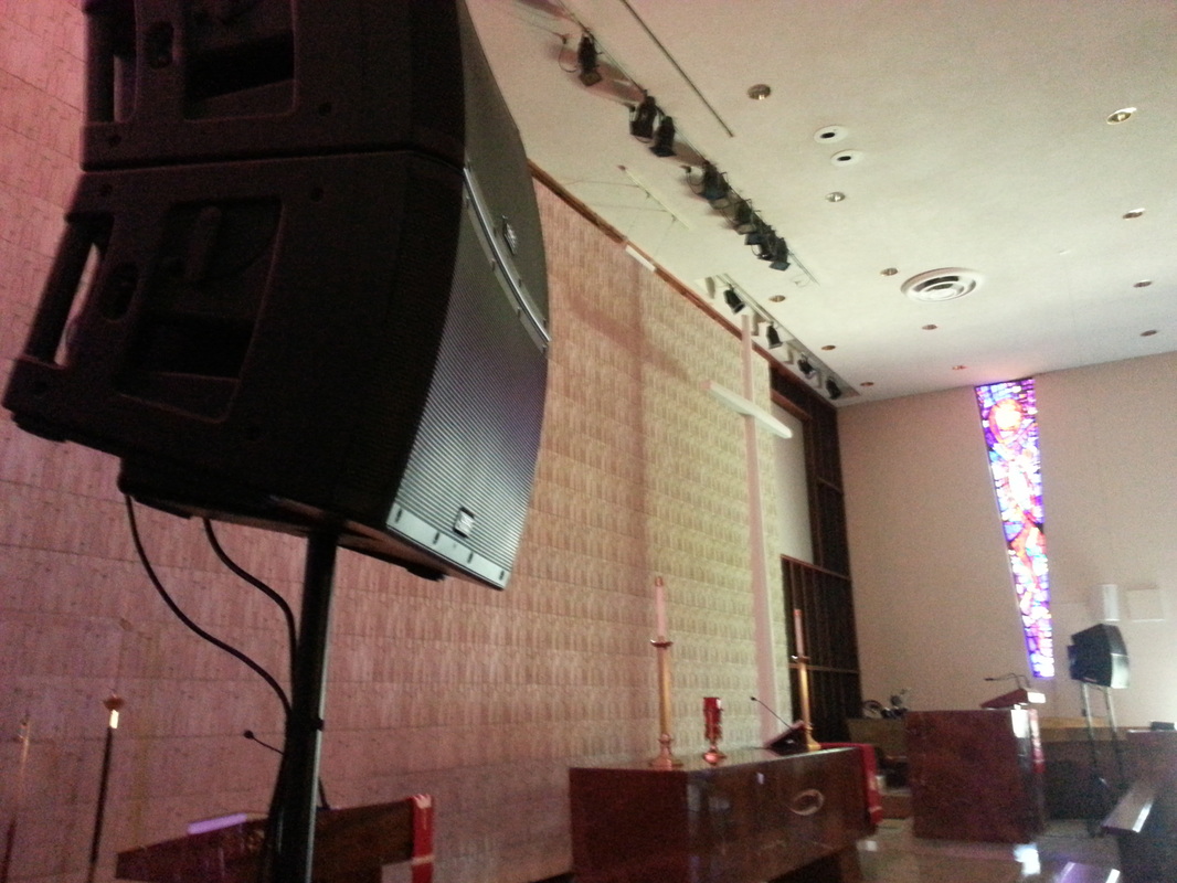 los angeles, church sound installation, qsc, elysian, V&B sound,